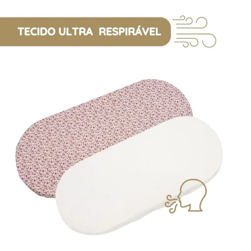 Pasito a Pasito Pack 2 Lençóis Ajustáveis para Alcofa Cherry Flor