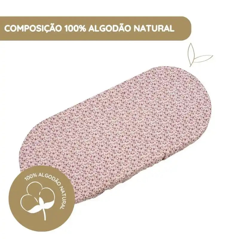 Pasito a Pasito Pack 2 Lençóis Ajustáveis para Alcofa Cherry Flor
