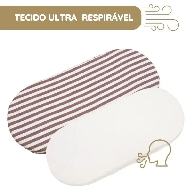 Pasito a Pasito Pack 2 Lençóis Ajustáveis para Alcofa Cherry Rayas
