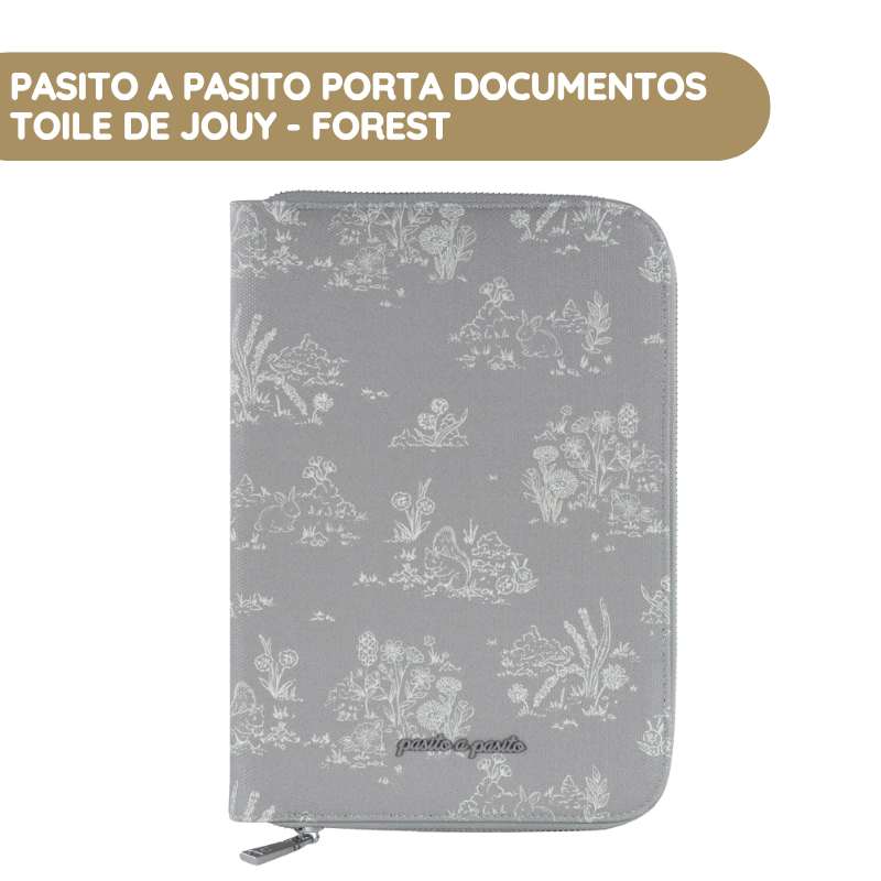 Pasito a Pasito Porta Documentos Toile de Jouy - Forest