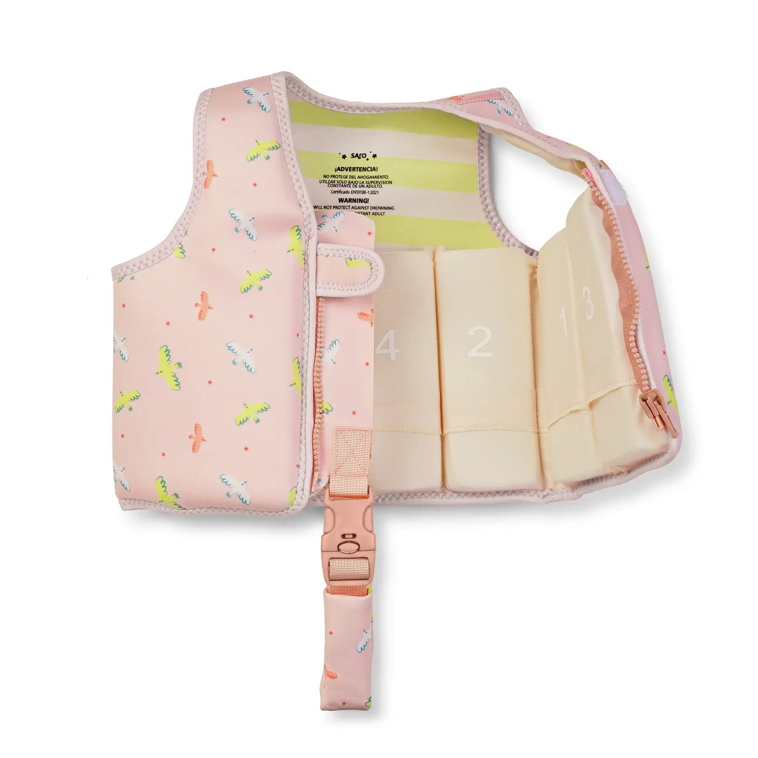 Saro Colete de Flutuação de Aprendizagem S 1-3 anos - Tropicool Pink