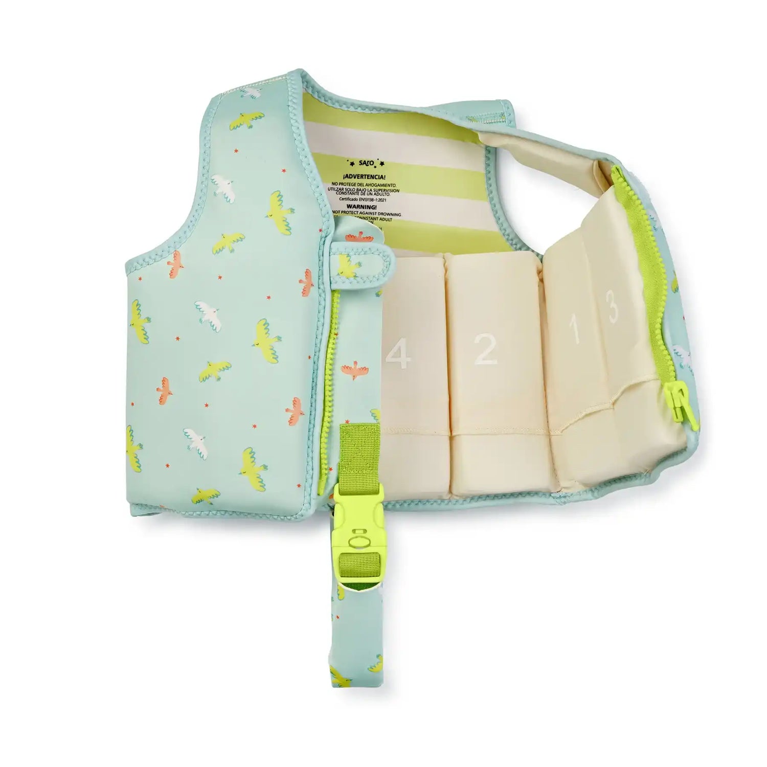 Saro Colete de Flutuação de Aprendizagem S 1-3 anos - Tropicool Mint