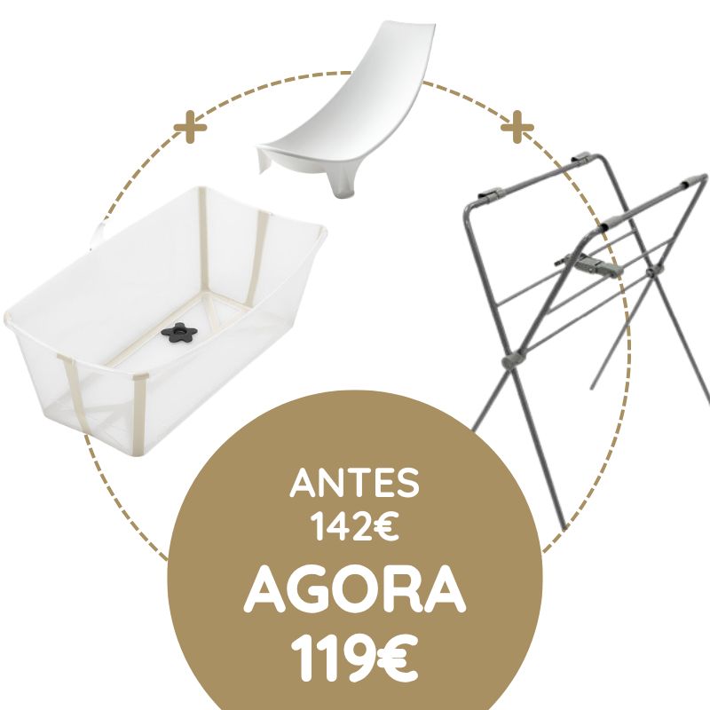 Stokke Flexi Bath + Redutor + Suporte - Sandy Beige