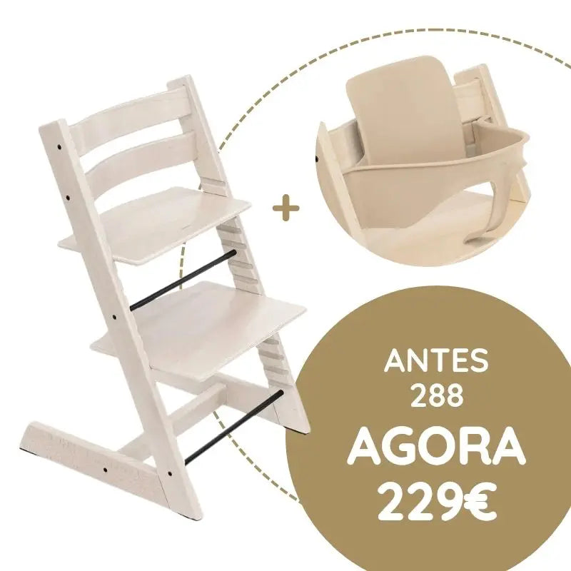 Stokke Tripp Trapp + Oferta Baby Set - Branqueado