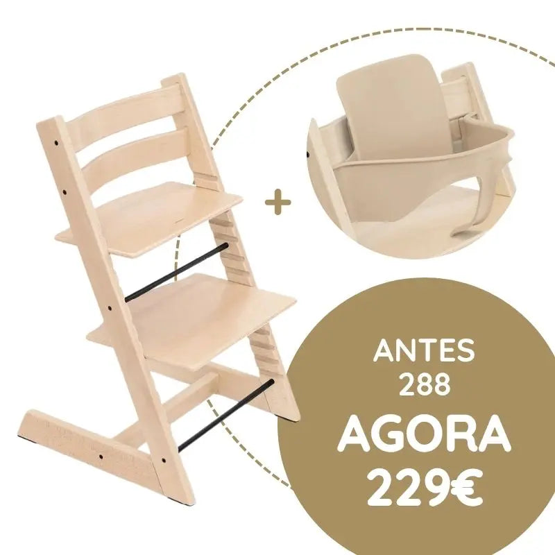 Stokke Tripp Trapp + Oferta Baby Set - Natural