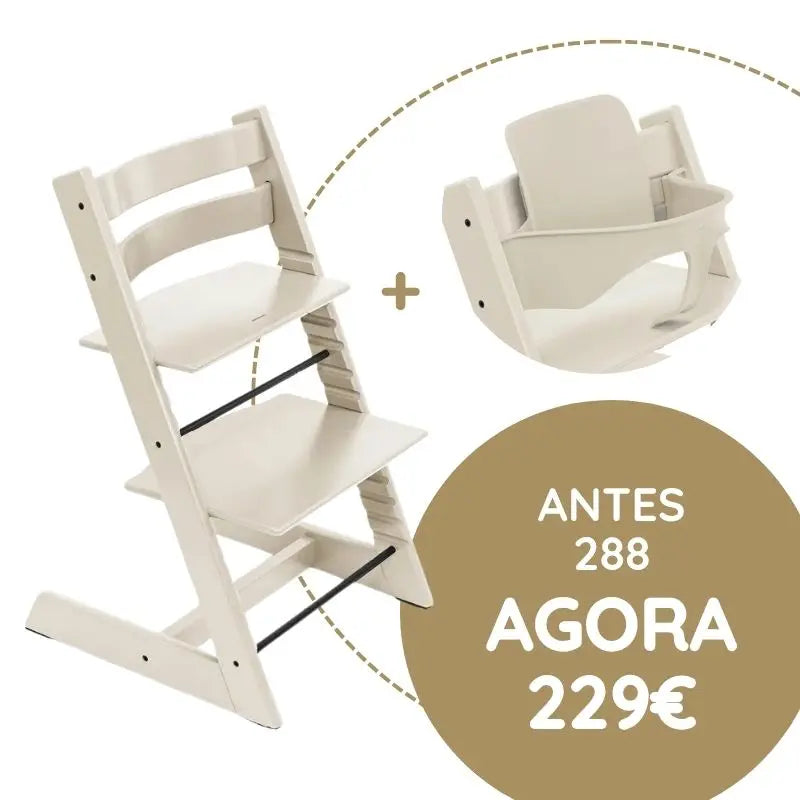 Stokke Tripp Trapp + Oferta Baby Set - Vanilla White