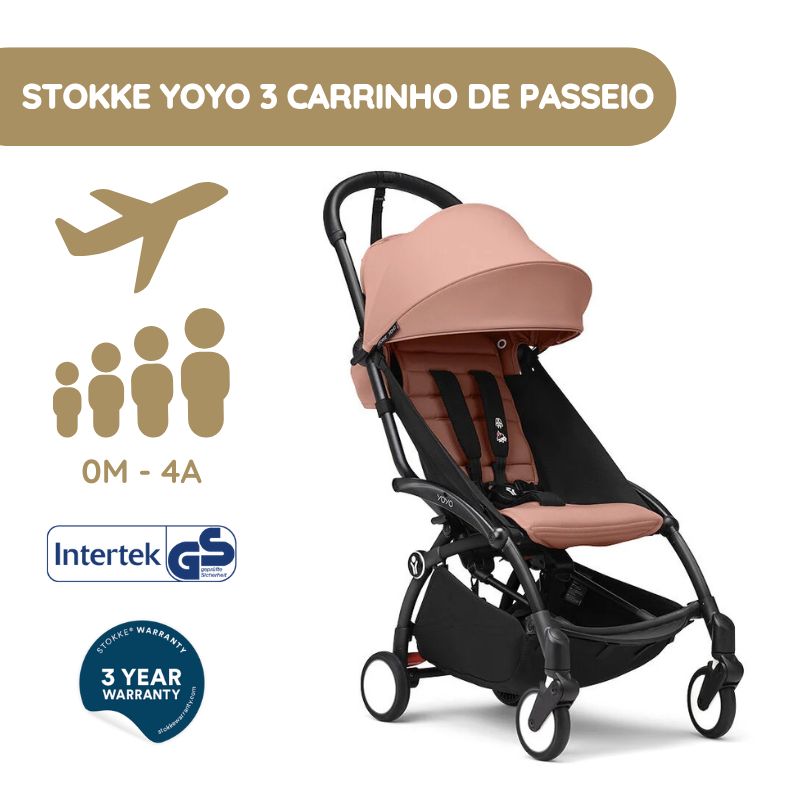 Stokke YOYO 3 Carrinho de Bebé - Black + Color Pack - Ginger