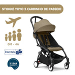 Stokke YOYO 3 Carrinho de Bebé - Black + Color Pack - Toffee