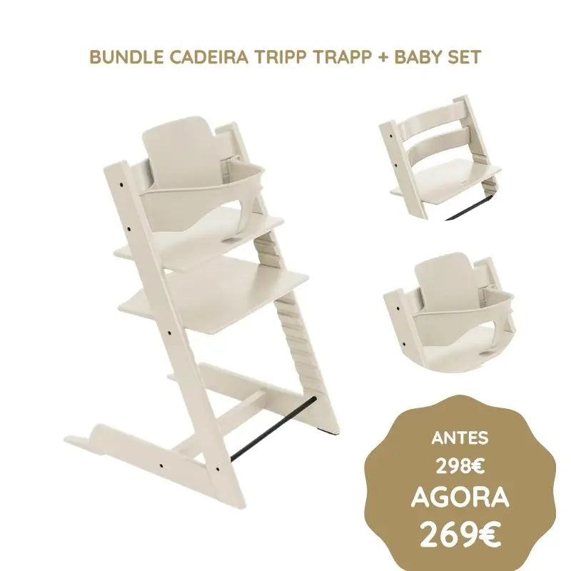 Stokke Bundle Cadeira Tripp Trapp + Baby Set - Vanilla White