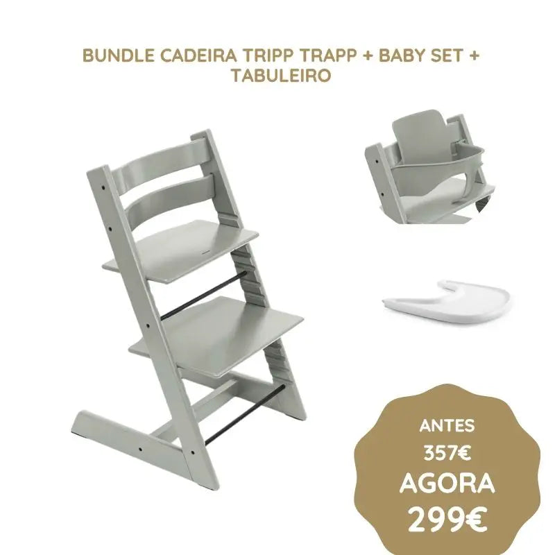 Stokke Bundle Cadeira Tripp Trapp + Baby Set + Tabuleiro - Glacier Green