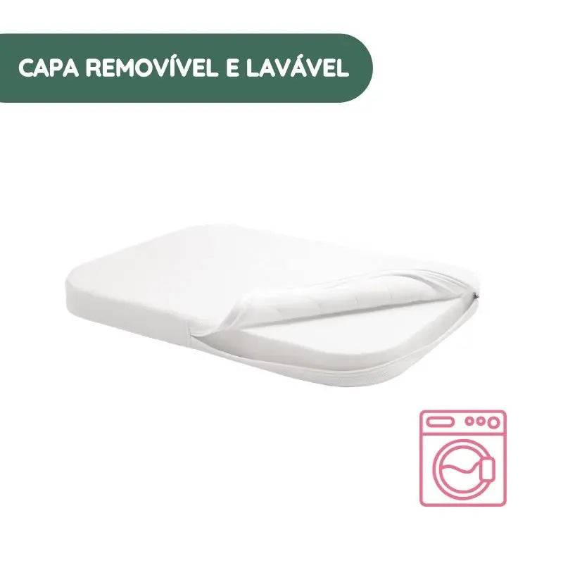 Capa removível e lavável na máquina
