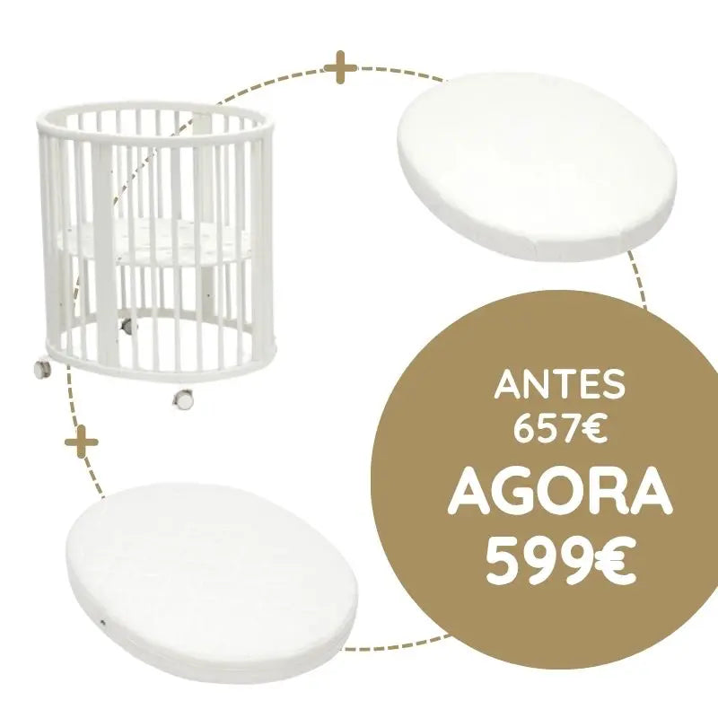 Stokke Sleepi Mini Berço + Colchão + Lençol - White