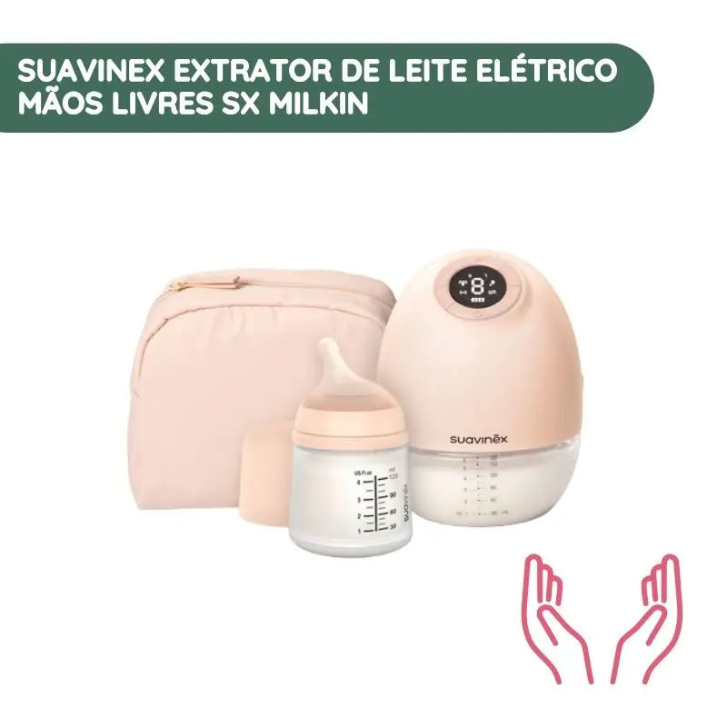 Suavinex Extrator de Leite Elétrico Mãos Livres SX Milkin + Biberão Zero.Zero 120 ml