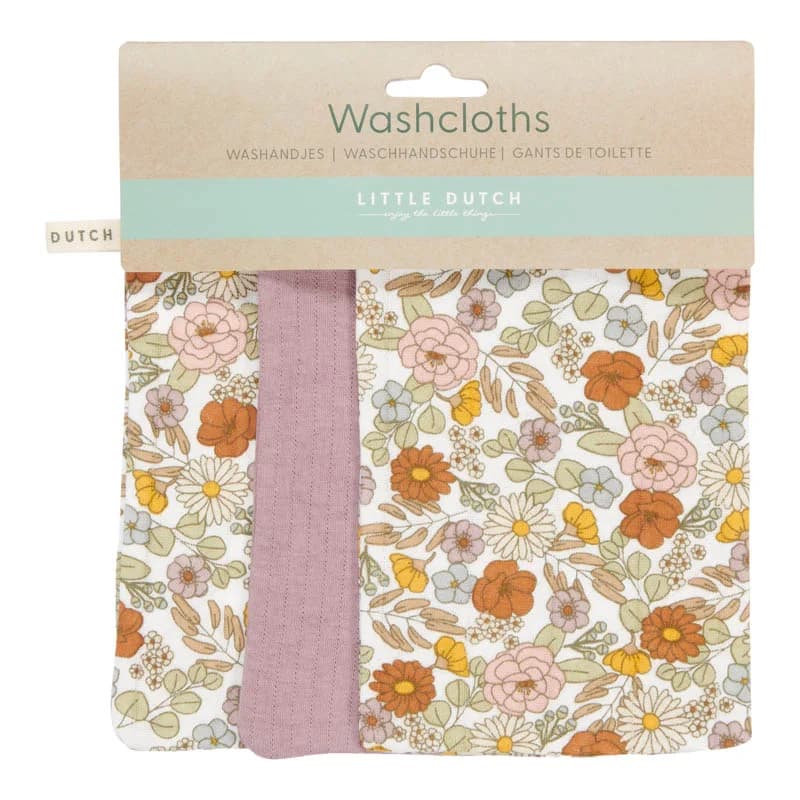 Little Dutch Mini Toalhinhas de Higiene | Washcloths - Vintage Little Flowers / Pure Mauve