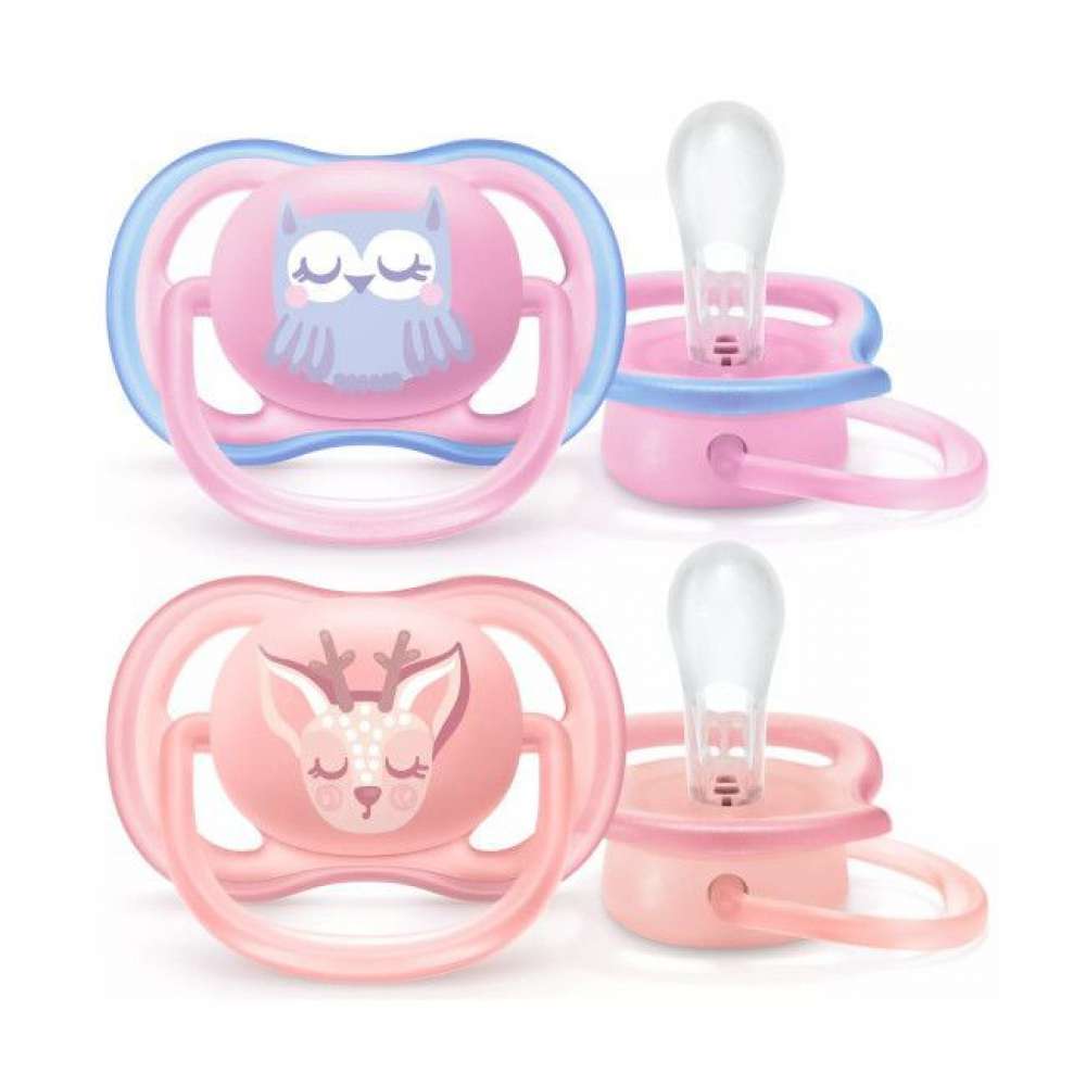 Philips Avent - 2 Chupetas - Ultra Air - Deco - 0-6 M - Menina