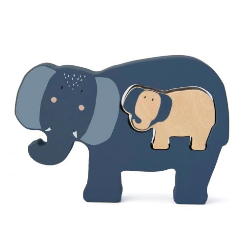 Trixie Puzzle p/ Bebés em Madeira - Mrs. Elephant