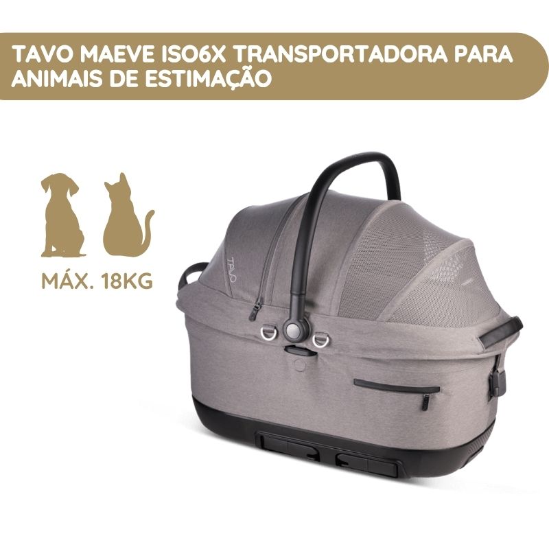 Tavo Maeve ISO6X Transportadora para Animais de Estimação com Isofix para Automóvel e Passeio - Merle