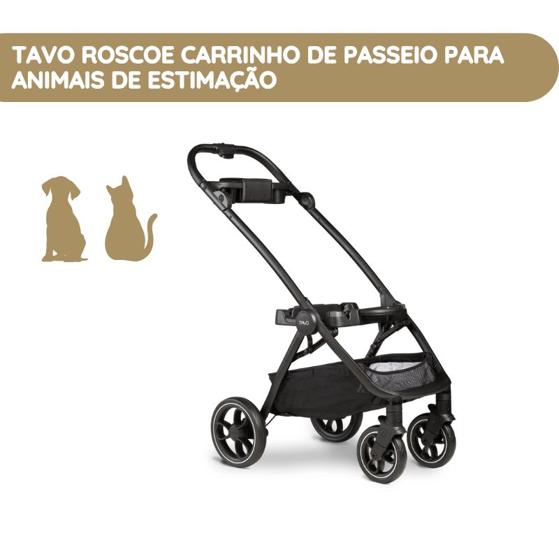 Tavo Roscoe Carrinho de Passeio para Animais de Estimação - Black
