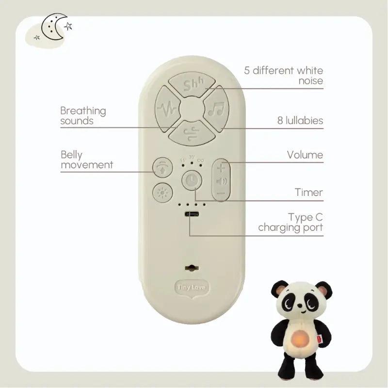 Tiny Love Peluche Panda Snuggly Buddy com Luz e Som