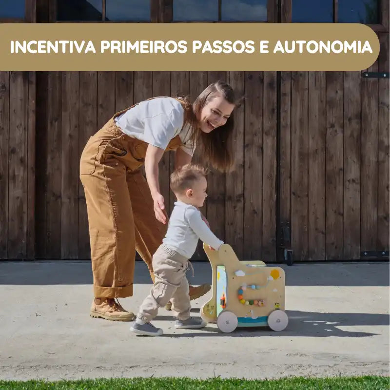 Tiny Love Farmers Funday Carrinho em Madeira de Empurrar e Brincar