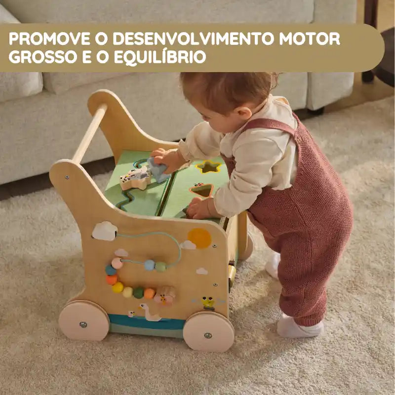Tiny Love Farmers Funday Carrinho em Madeira de Empurrar e Brincar