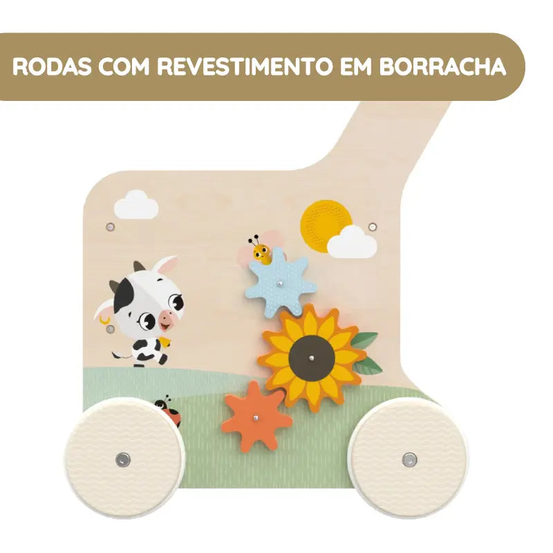 Tiny Love Farmers Funday Carrinho em Madeira de Empurrar e Brincar
