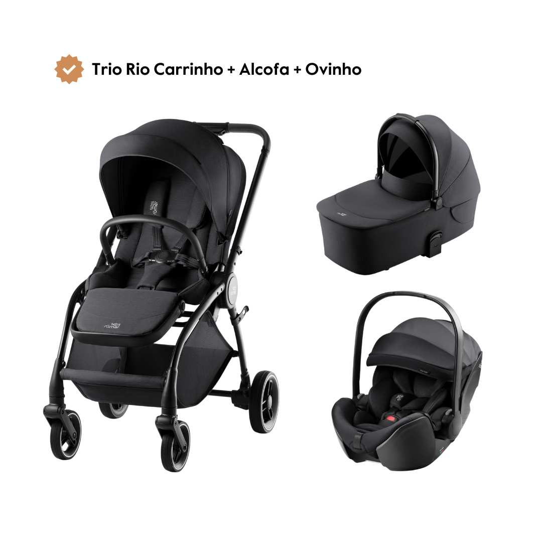 Trio Rio Carrinho de Bebé + Alcofa + Ovinho Baby-Safe Pro da Britax Römer - Style Carbon Black