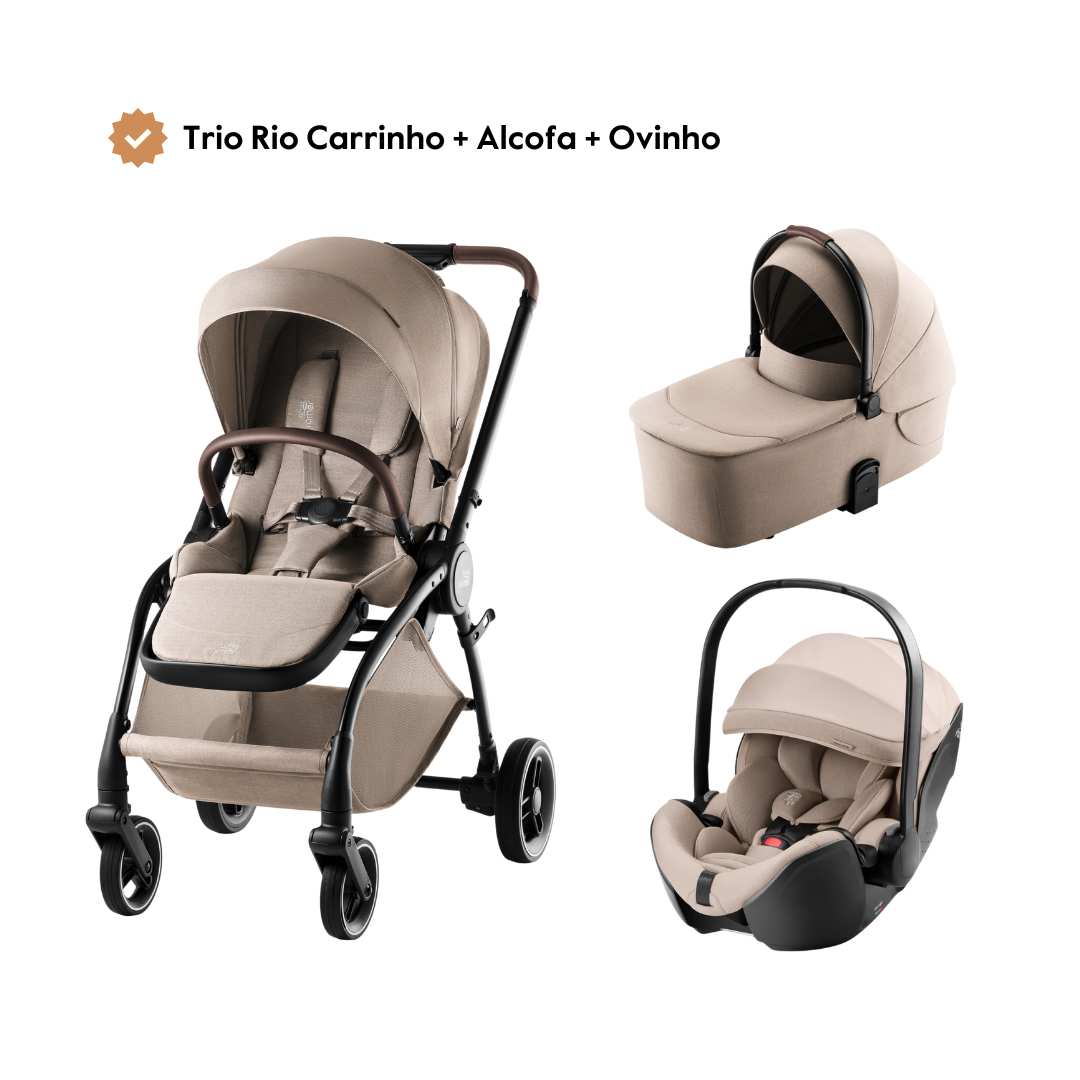 Trio Rio Carrinho de Bebé + Alcofa + Ovinho Baby-Safe Pro da Britax Römer - Style Teak