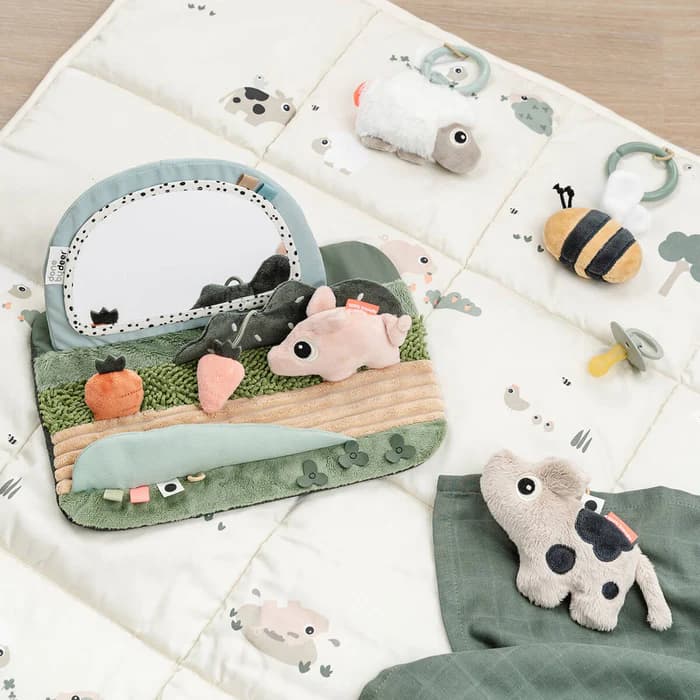 Done by Deer Espelho sensorial para Tummy Time Tiny farm Mezcla