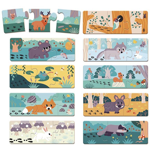 Janod Puzzle as Pegadas dos Animais