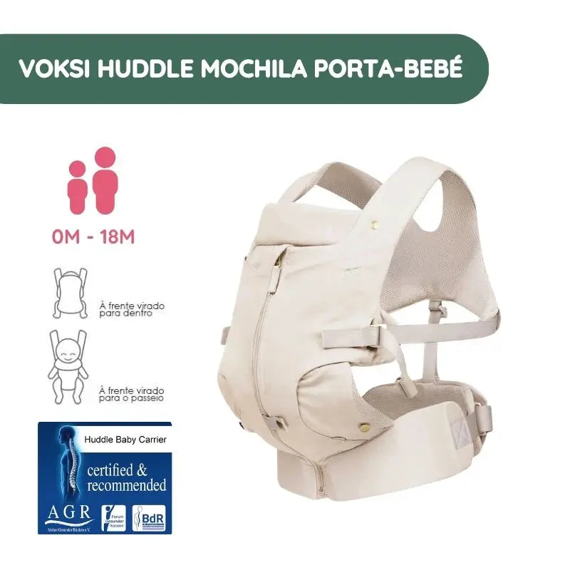 Voksi Huddle Mochila Porta-bebé com Fecho - Cream