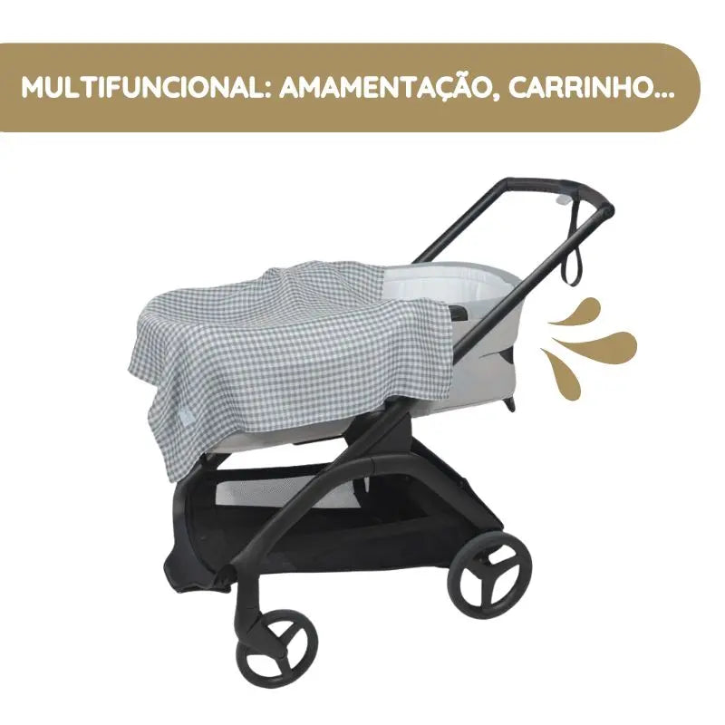 Walking Mum 2 Musselinas 70x70 cm Praliné Vichy/Rayas - Matcha