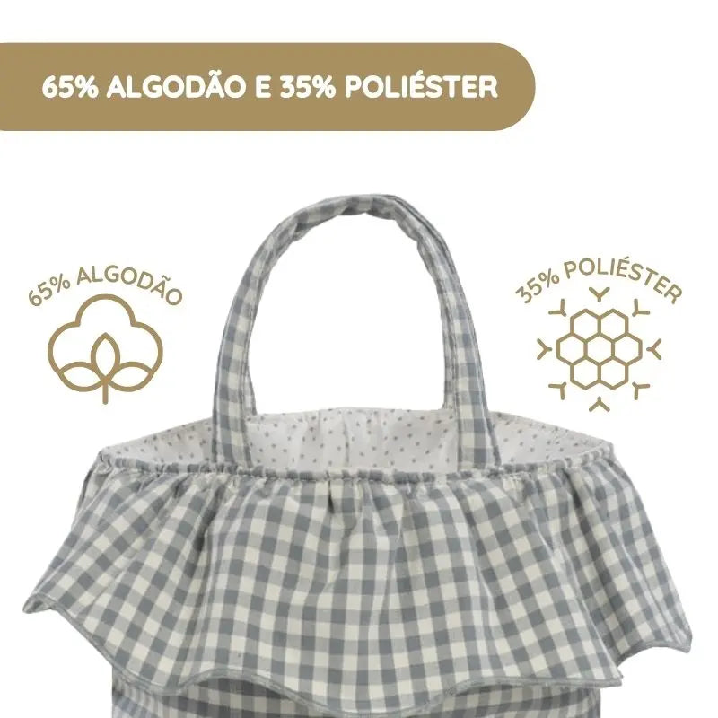 Walking Mum Cesto Organizador Redondo Praliné Vichy - Matcha