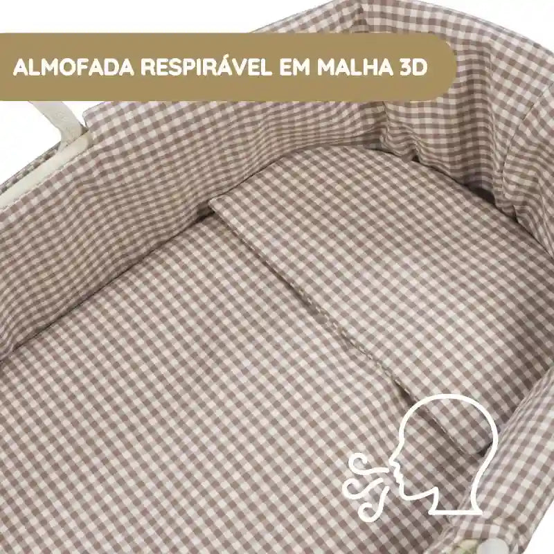 Walking Mum Conjunto de Alcofa Praliné Vichy/Rayas TOG 2,5 - Moka