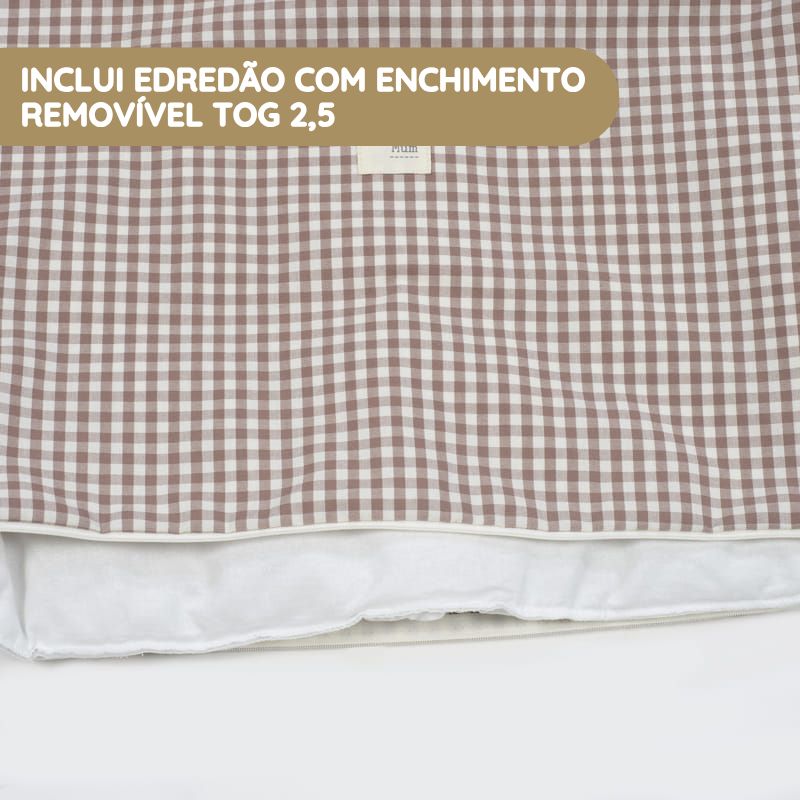 Walking Mum Conjunto de Cama 120x60 cm Praliné Vichy/Rayas TOG 2,5 - Moka