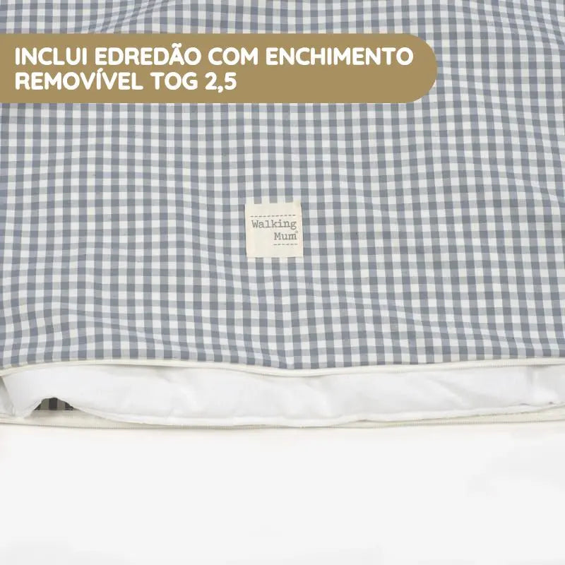Walking Mum Conjunto de Cama 120x60 cm Praliné Vichy/Rayas TOG 2,5 - Matcha