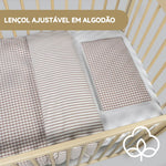 Walking Mum Conjunto de Cama 120x60 cm Praliné Vichy/Rayas TOG 2,5 - Moka