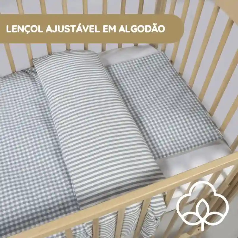 Walking Mum Conjunto de Cama 120x60 cm Praliné Vichy/Rayas TOG 2,5 - Matcha