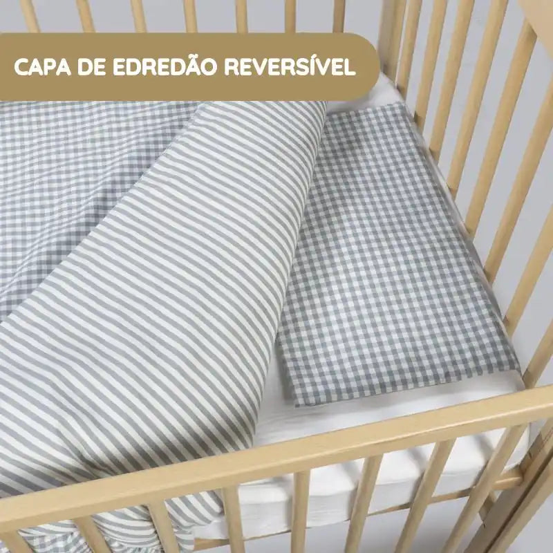 Walking Mum Conjunto de Cama 120x60 cm Praliné Vichy/Rayas TOG 2,5 - Matcha