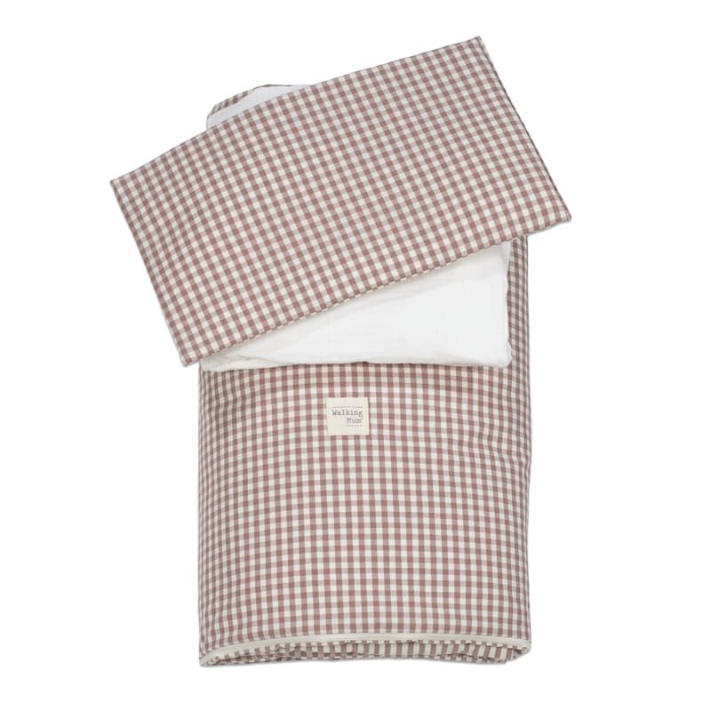 Walking Mum Conjunto de Cama 120x60 cm Praliné Vichy/Rayas TOG 2,5 - Moka