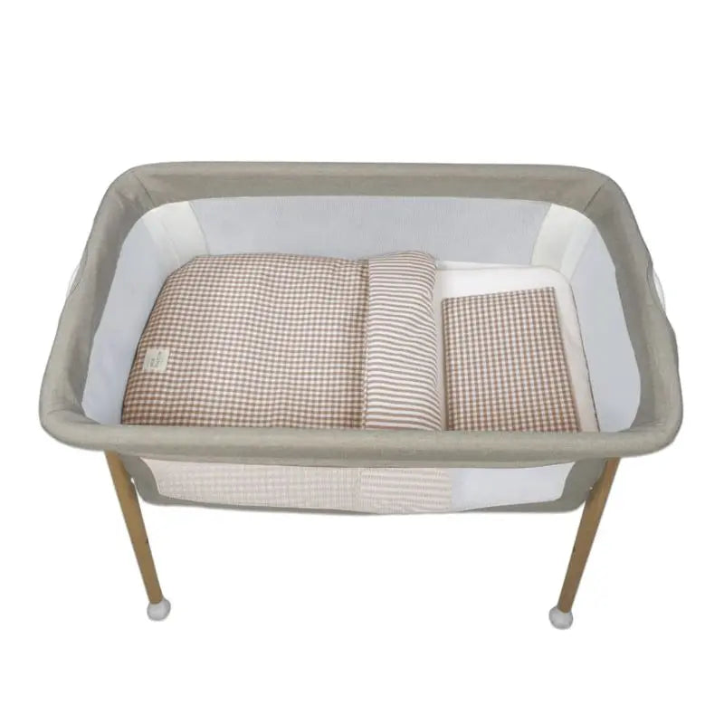 Walking Mum Conjunto de Cama 90x50 cm Praliné Vichy/Rayas TOG 2,5 - Moka