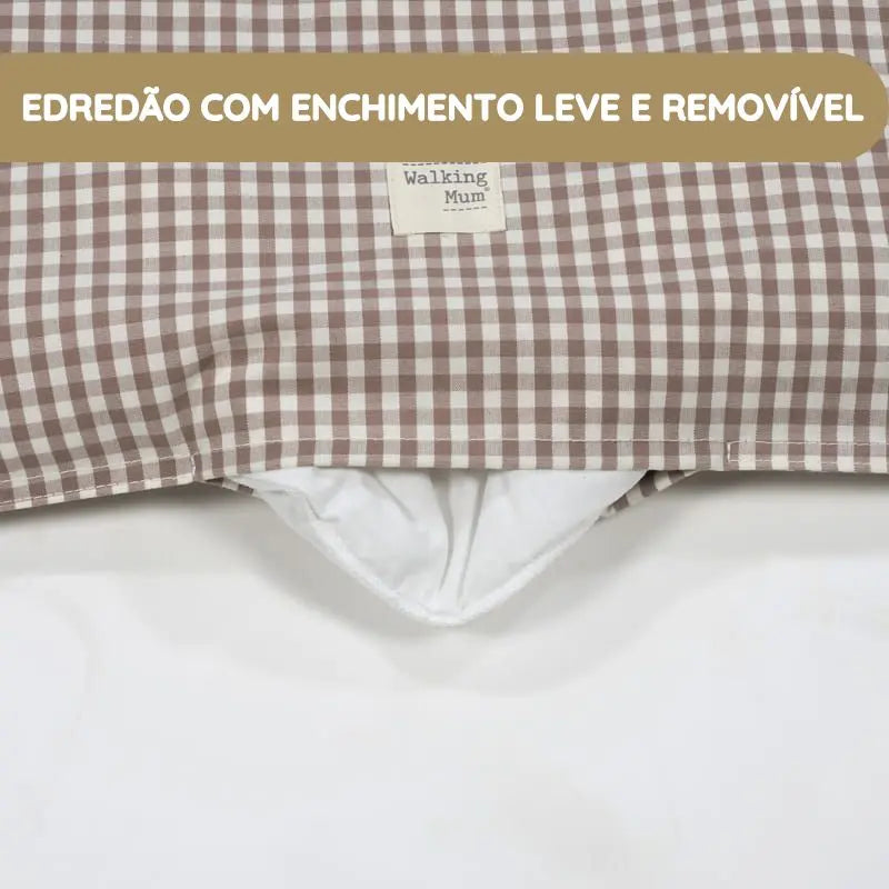 Walking Mum Conjunto de Cama 90x50 cm Praliné Vichy/Rayas TOG 2,5 - Moka