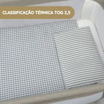 Walking Mum Conjunto de Cama 90x50 cm Praliné Vichy/Rayas TOG 2,5 - Matcha