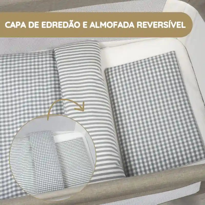 Walking Mum Conjunto de Cama 90x50 cm Praliné Vichy/Rayas TOG 2,5 - Matcha
