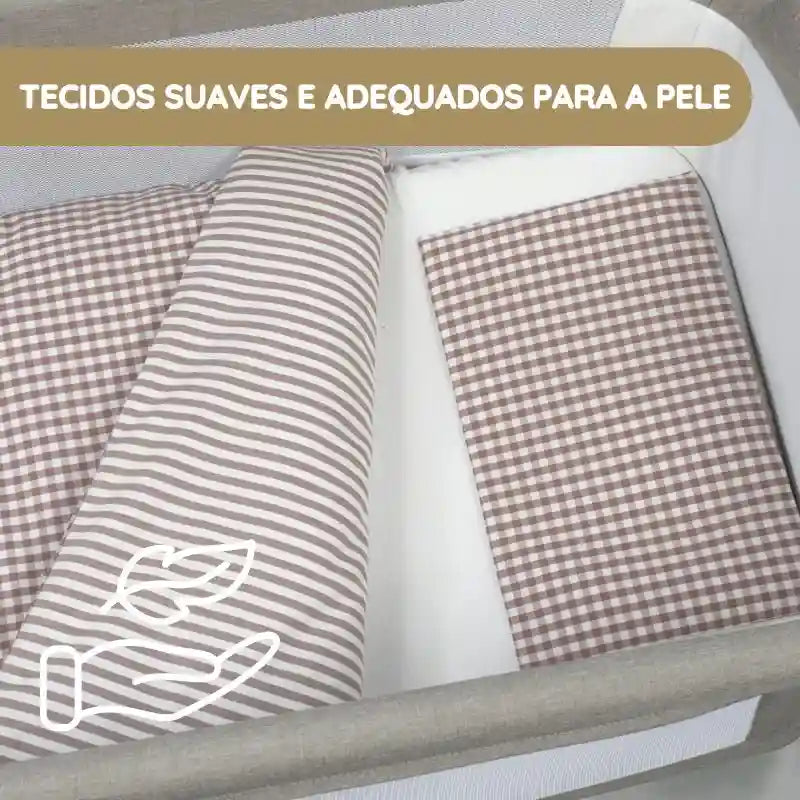 Walking Mum Conjunto de Cama 90x50 cm Praliné Vichy/Rayas TOG 2,5 - Moka