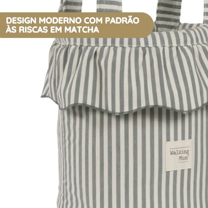 Walking Mum Mala Organizadora Bucket Praliné Rayas - Matcha