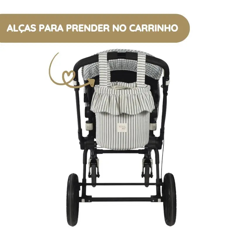 Walking Mum Mala Organizadora Bucket Praliné Rayas - Matcha
