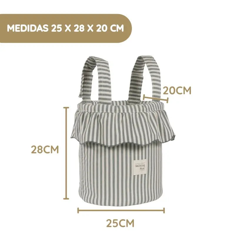 Walking Mum Mala Organizadora Bucket Praliné Rayas - Matcha