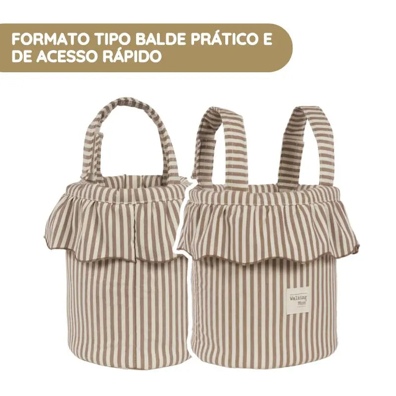 Walking Mum Mala Organizadora Bucket Praliné Rayas - Moka