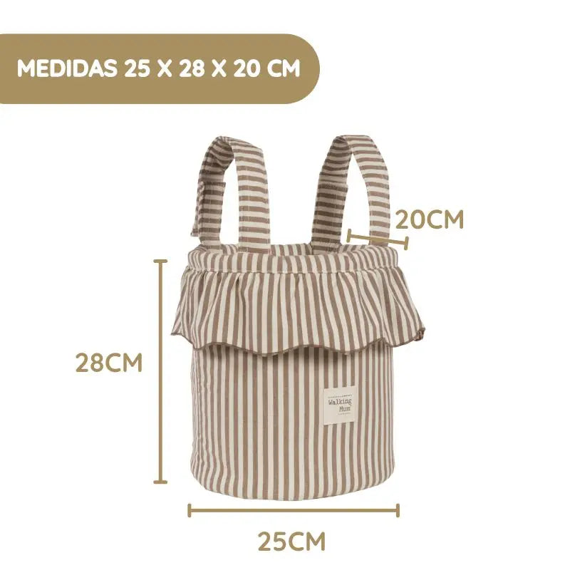Walking Mum Mala Organizadora Bucket Praliné Rayas - Moka